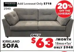 Surplus Furniture Kirkland Grey Sofa offer