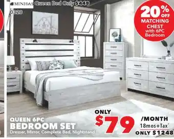 Surplus Furniture Derby Rustic White 6 Piece Queen Bedroom Set offer