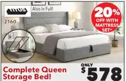 Surplus Furniture Grey Lift Platform Complete Queen Bed with Storage offer