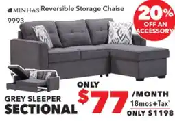 Surplus Furniture Soren Charcoal 2 Piece Storage Sleeper offer