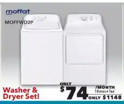 Surplus Furniture Moffat White 27 Washer & Dryer Set offer