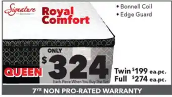 Surplus Furniture Royal Comfort Pillow Top Queen Set offer