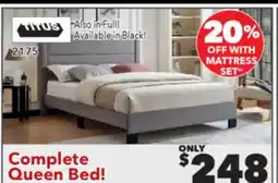 Surplus Furniture Grey Fabric Queen Bed Complete offer