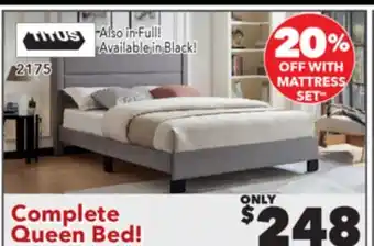 Surplus Furniture Grey Fabric Queen Bed Complete offer