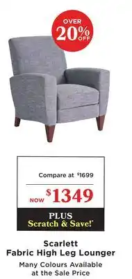 La Z Boy Scarlett Fabric High Leg Lounger offer