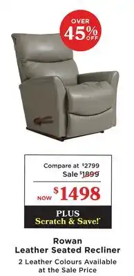 La Z Boy Rowan Leather Seated Recliner offer