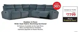 La Z Boy Maddox 5-Piece Wide Seat Fabric Reclining Sectional offer