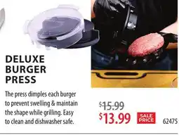 TA Appliances & Barbecues DELUXE BURGER PRESS The press dimples offer