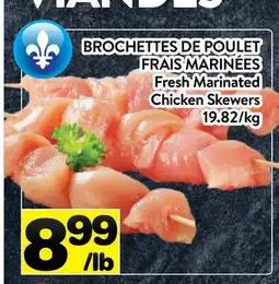 Supermarché PA BROCHETTES DE POULET FRAIS MARINÉES | Fresh Marinated Chicken Skewers offer