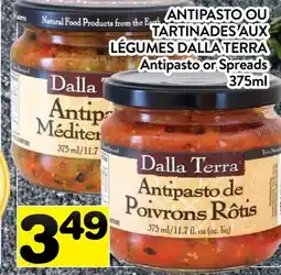 Supermarché PA ANTIPASTO OU TARTINADES AUX LÉGUMES DALLA TERRA | Dalla Terra Antipasto or Spreads offer