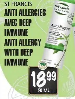Marches Tau ANTI ALLERGIES AVEC DEEP IMMUNE ST FRANCIS offer