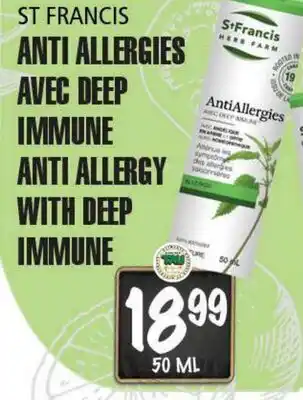 Marches Tau ANTI ALLERGIES AVEC DEEP IMMUNE ST FRANCIS offer
