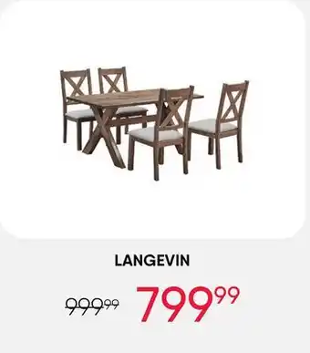 Meubles RD Langevin - Rectangular Dining Table with 4 Chairs - Beige offer