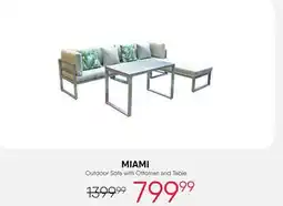 Meubles RD Miami - Aluminium Outdoor Sofa with Ottoman and Table - 4 pcs offer