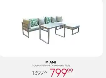Meubles RD Miami - Aluminium Outdoor Sofa with Ottoman and Table - 4 pcs offer