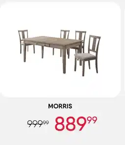 Meubles RD Morris - Rectangular Dining Table with Storage Compartments and 4 Chairs - Grey offer