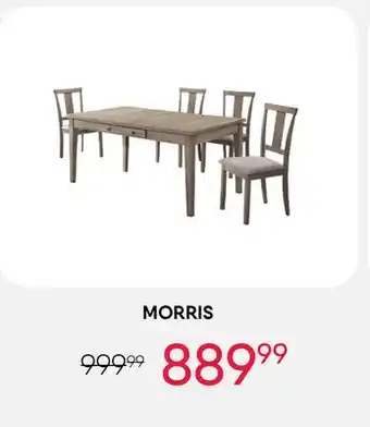Meubles RD Morris - Rectangular Dining Table with Storage Compartments and 4 Chairs - Grey offer