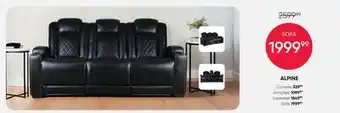 Meubles RD Alpine - Power Modular Reclining Sofa and Drop-Down Backrest with Reading Lights - 3 pcs offer