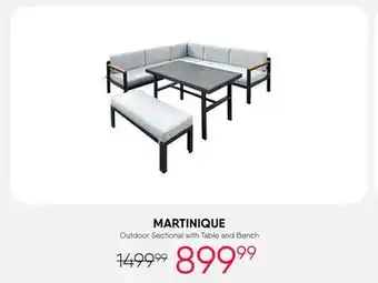 Meubles RD Martinique - Steel Outdoor Sectional with Table and Bench offer