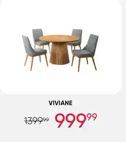 Meubles RD Viviane - Round Pedestal Dining Table with 4 Chairs - Grey offer