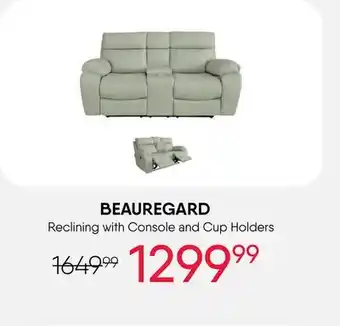 Meubles RD Beauregard - Reclining Loveseat and Console with Cup Holders offer