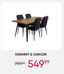 Meubles RD Diamant - Table with 4 Chairs - Black offer