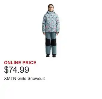 Costco XMTN Girls Snowsuit offer