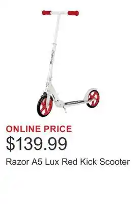 Costco Razor A5 Lux Red Kick Scooter offer