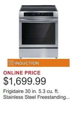 Costco Frigidaire 30 in. 5.3 cu. ft. Stainless Steel Freestanding Induction Range with Air Fry offer