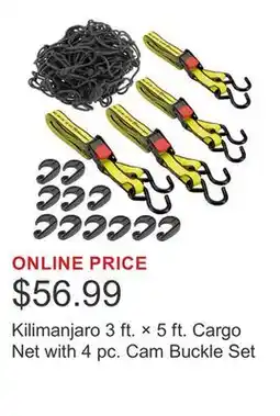 Costco Kilimanjaro 3 ft. × 5 ft. Cargo Net with 4 pc. Cam Buckle Set offer