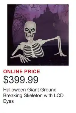 Costco Halloween Giant Ground Breaking Skeleton with LCD Eyes offer