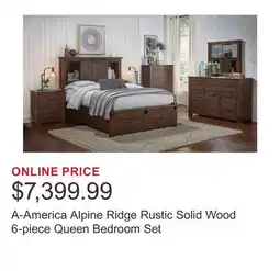 Costco A-America Alpine Ridge Rustic Solid Wood 6-piece Queen Bedroom Set offer