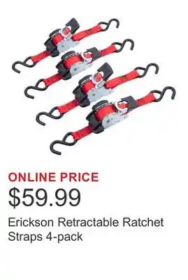 Costco Erickson Retractable Ratchet Straps 4-pack offer
