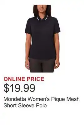 Costco Mondetta Women's Pique Mesh Short Sleeve Polo offer