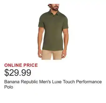 Costco Banana Republic Men's Luxe Touch Performance Polo offer