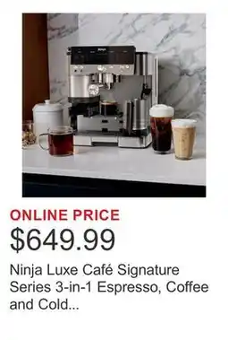 Costco Ninja Luxe Café Signature Series 3-in-1 Espresso, Coffee and Cold Brew Machine offer
