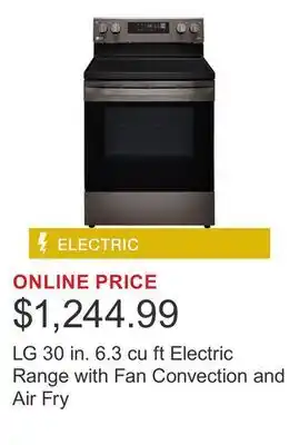 Costco LG 30 in. 6.3 cu ft Electric Range with Fan Convection and Air Fry offer