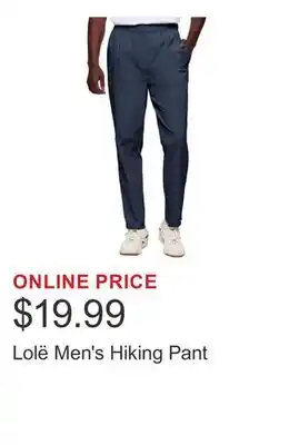 Costco Lolë Men's Hiking Pant offer