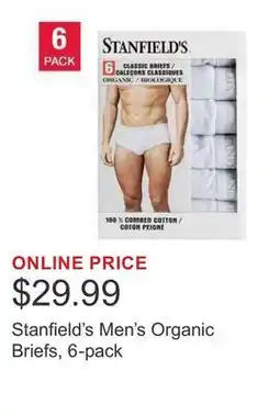 Costco Stanfield's Men's Organic Briefs, 6-pack offer