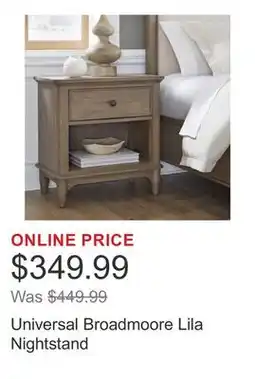 Costco Universal Broadmoore Lila Nightstand offer