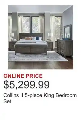 Costco Collins II 5-piece King Bedroom Set offer