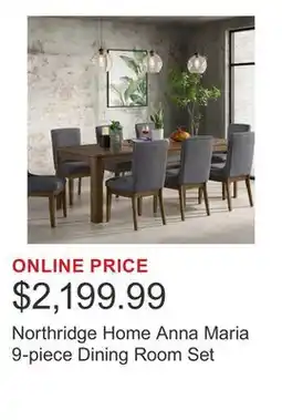 Costco Northridge Home Anna Maria 9-piece Dining Room Set offer