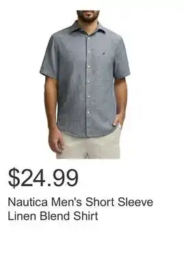 Costco Nautica Men's Short Sleeve Linen Blend Shirt offer