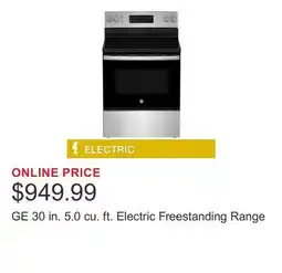 Costco GE 30 in. 5.0 cu. ft. Electric Freestanding Range offer