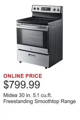 Costco Midea 30 in. 5.1 cu.ft. Freestanding Smoothtop Range offer