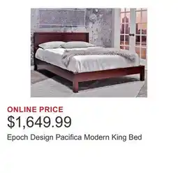 Costco Epoch Design Pacifica Modern King Bed offer