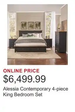 Costco Alessia Contemporary 4-piece King Bedroom Set offer