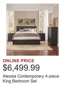 Costco Alessia Contemporary 4-piece King Bedroom Set offer