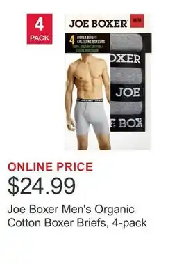 Costco Joe Boxer Men's Organic Cotton Boxer Briefs, 4-pack offer