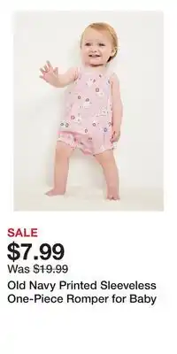 Old Navy Old Navy Printed Sleeveless One-Piece Romper for Baby offer